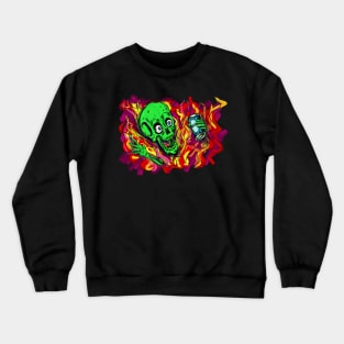 Psychedelic Crazy Party Skull Crewneck Sweatshirt
